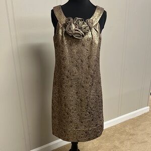 Maggy London Metallic Gold Dress